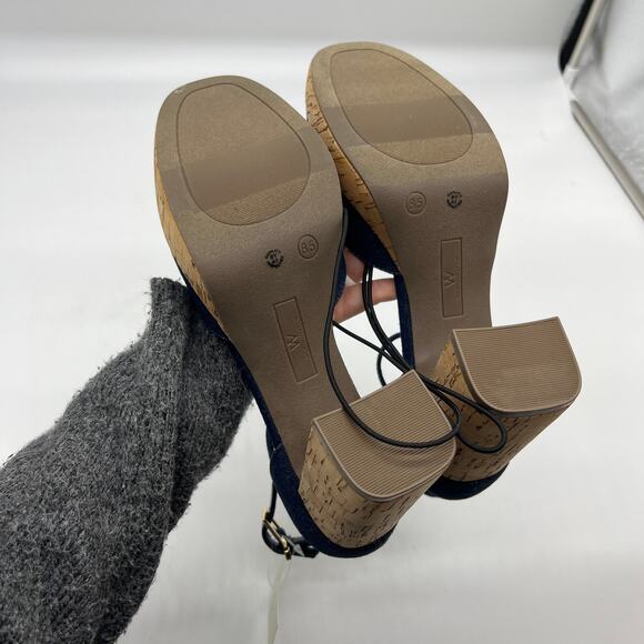 Worthington Womens Panama Block Heel Pumps Denim Size 9.5M - Picture 6 of 12